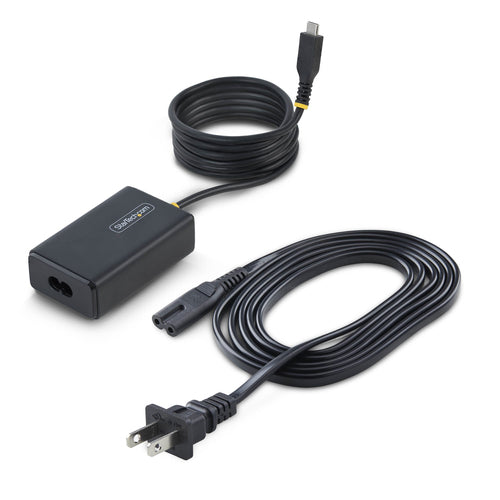 StarTech.com 65W USB-C Laptop Charger with 5ft (1.5m) Tethered USB-C Cable, Power Adapter Brick for Dell, XPS, HP ProBook, MacBook Pro, Microsoft Surface Pro
