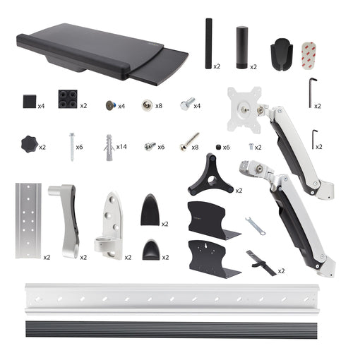 StarTech.com Wall Mount Workstation, VESA Mount For 32" Monitor (22lb/10kg), Fully Articulating Monitor Mount & Keyboard Tray - TAA