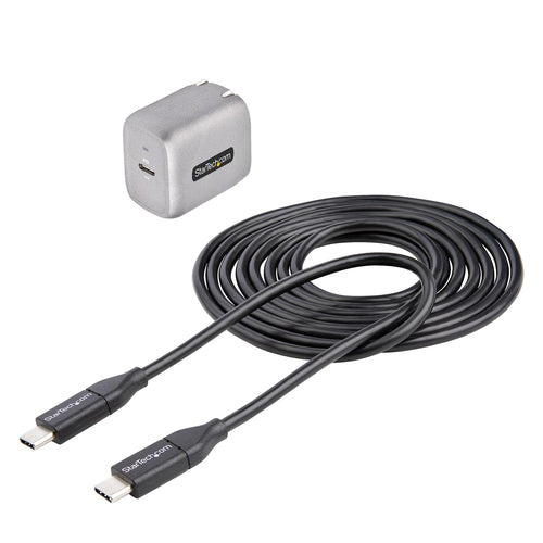 StarTech.com 30W USB-C Wall Charger - Portable GaN Charger w/ Power Delivery - 6ft Cable - USB C Power Adapter w/ Fast Charging - USB Type C Wall Charger, USB-C Charger