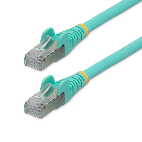 StarTech.com 5ft CAT6a Ethernet Cable - Aqua - Low Smoke Zero Halogen (LSZH) - 10GbE 500MHz 100W PoE++ Snagless RJ-45 w/Strain Reliefs S/FTP Network Patch Cord