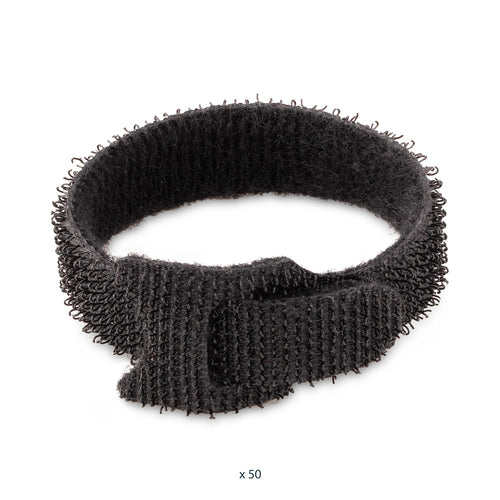 StarTech.com 6in Hook and Loop Cable Ties - 50 Pack - Black - Reusable Cable Straps - Adjustable and Flexible - Cord Organizer Tie/Wraps for Cable Management - Wire Loop Ties