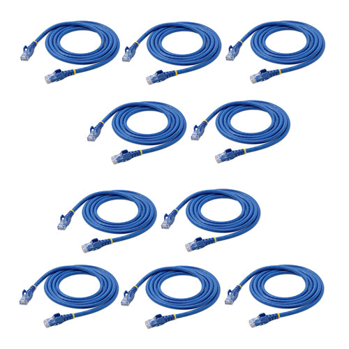 StarTech.com 5 ft. CAT6 Ethernet cable - 10 Pack - ETL Verified - Blue CAT6 Patch Cord - Snagless RJ45 Connectors - 24 AWG Copper Wire – UTP Ethernet Cable