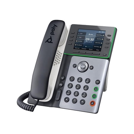 Poly Edge E350 IP Phone - Corded - Corded/Cordless - Wi-Fi Bluetooth - Desktop Wall Mountable - Black - VoIP - IEEE 802.11a/b/g/n/ac - 2 x Network (RJ-45) - PoE Ports