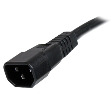 StarTech.com 3ft (1m) Heavy Duty Extension Cord, IEC 320 C14 to IEC 320 C15 Black Extension Cord, 15A 250V, 14AWG, Heavy Gauge Power Extension Cable, IEC 320 C14 to IEC 320 C15 AC Power Cord - UL Listed