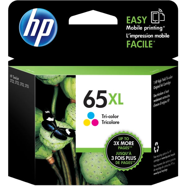 HP 65XL Tri-color Original Ink Cartridge ~300 pages N9K03AN#140