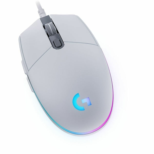 Logitech G203 Wired Gaming Mouse 8 000 DPI Rainbow Optical Effect LIGHTSYNC RGB 6 Programmable Buttons White