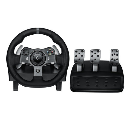 Logitech G920 Driving Force Racing Wheel and Floor Pedals Real Force Feedback Stainless Steel Paddle Shifters Leather Steering Wheel Cover for Xbox Series X|S Xbox One PC Mac - Black