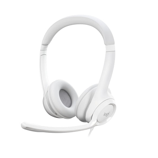 Logitech - H390 Wired USB On-Ear Stereo Headphones - Off-White