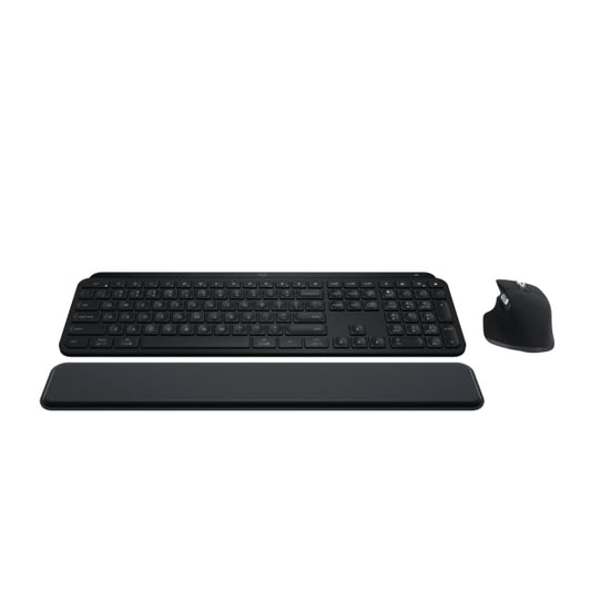 Logitech - MX Keys S Combo Advanced Full-size Wireless Scissor Keyboard and Mouse Bundle with Palm-rest - Black