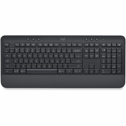 Logitech Signature K650 Comfort Full-Size Wireless Keyboard with Wrist Rest Bluetooth and Logi Bolt USB receiver Deep-Cushioned Keys Numpad Compatible with Window/Mac