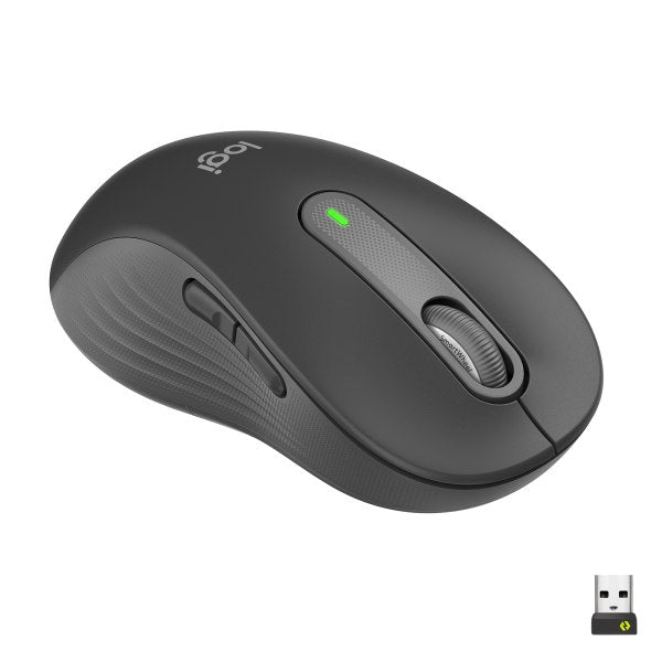 Logitech Signature M650 L Left Full Size Wireless Mouse - For Large Sized Hands 2-Year Battery Silent Clicks Customizable Side Buttons Bluetooth Graphite