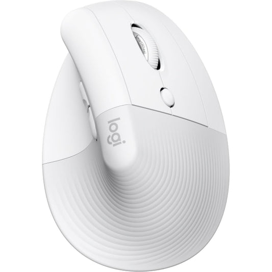 Logitech - Lift for Mac Bluetooth Optical Ergonomic Mouse with 4 Customizable Buttons - Wireless - Off-White