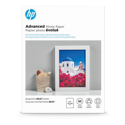 HP 5x7 60ct Advanced Photo Glossy Printer Paper - White (Q8690A)