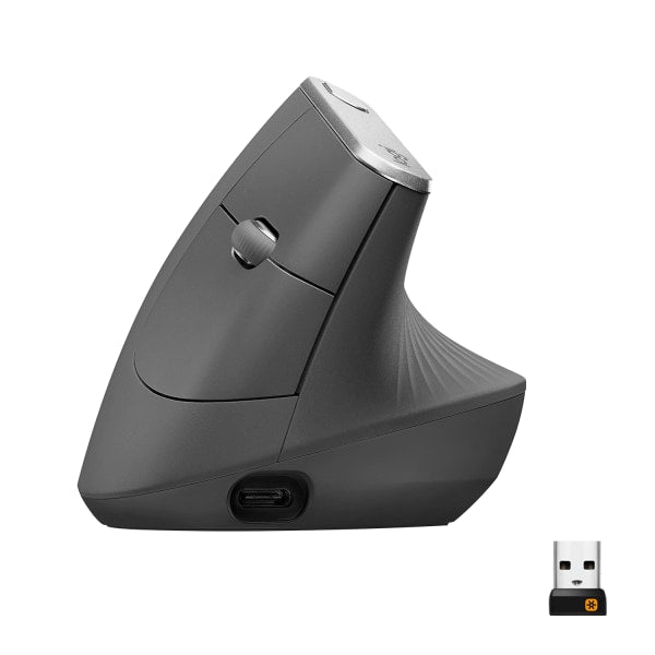 Logitech MX Vertical Wireless Mouse – Ergonomic Design Reduces Muscle Strain Rechargeable Graphite