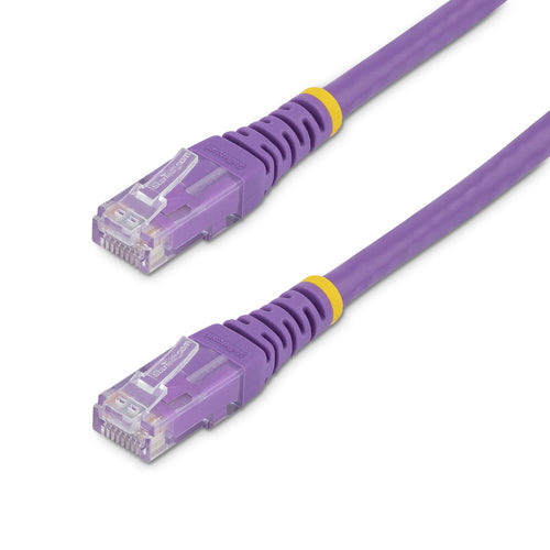 StarTech.com 10ft CAT6 Ethernet Cable - Purple CAT 6 Gigabit Ethernet Wire -250MHz 100W PoE RJ45 UTP Molded Network/Patch Cord w/Strain Relief/ Individually Tested