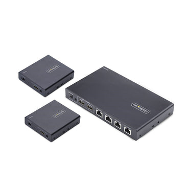 StarTech.com 4-Port HDMI Extender and Splitter Over CAT6, 4K 60Hz, Up to 230ft (70m), 1x4 HDMI over Ethernet Distribution Kit with IR and Power Over Cable