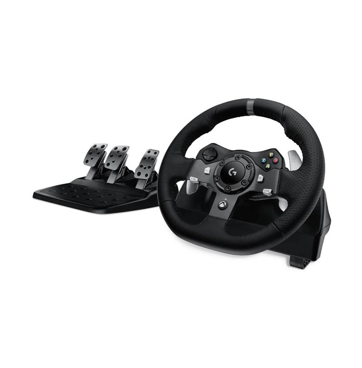 Logitech G920 Driving Force Racing Wheel and Floor Pedals Real Force Feedback Stainless Steel Paddle Shifters Leather Steering Wheel Cover for Xbox Series X|S Xbox One PC Mac - Black