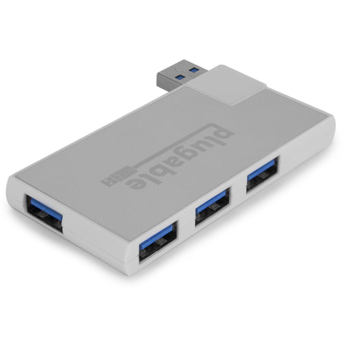 Plugable Technologies USB Hub, Rotating 4 Port USB 3.0 Hub, Driverless Powered USB Hub (Compatible with Windows, macOS & Linux, USB 2.0 Backwards Compatible)