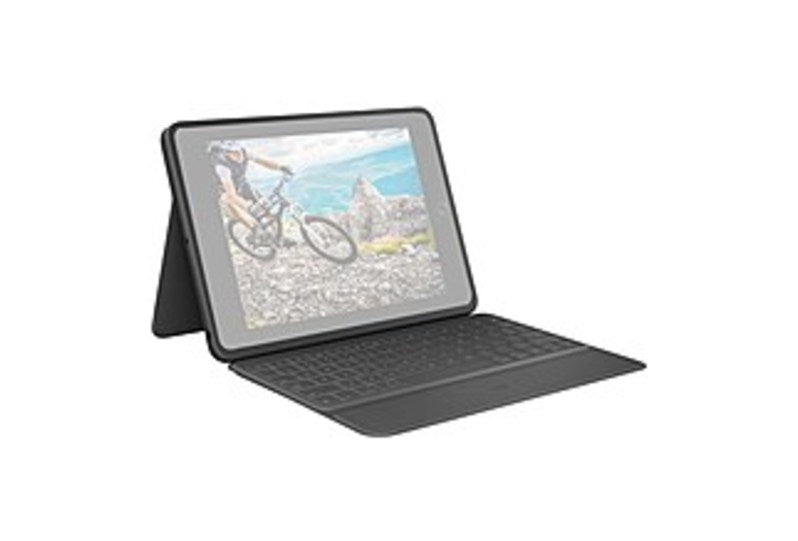 Logitech - Rugged Folio Keyboard Folio for Apple iPad (7th, 8th & 9th Gen) with Durable Spill-Proof Design - Graphite