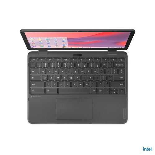 Lenovo 500e Yoga Chromebook Gen 4 Intel® N N100 31 cm (12.2") Touchscreen WUXGA 4 GB LPDDR5-SDRAM 32 GB eMMC Wi-Fi 6E (802.11ax) ChromeOS US English Grey