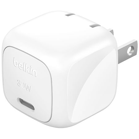 Belkin 30W USB-C Wall Charger - White: Quick Charge, Compatible with Apple & Samsung