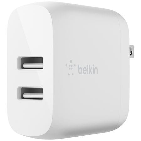 Belkin 24-Watt Dual Port USB Wall Charger for iPhone - White
