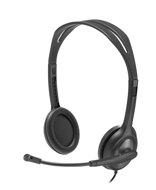 Logitech H111 Stero Headset - Stereo - Mini-phone (3.5mm) - Wired - 20 Hz - 20 kHz - Over-the-head - Binaural - Supra-aural - 7.71 ft Cable - Bi-directional Microphone - Black Graphite