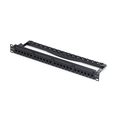 StarTech.com 24 Port 1U Feed Through Patch Panel with Cable Management Bar, Rackmount Cat6 Ethernet Patch Panel with RJ45 UTP Inline Couplers