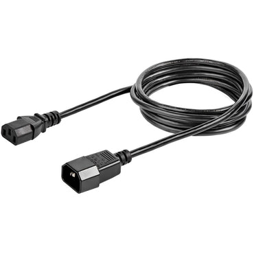 StarTech.com 6ft (2m) Power Extension Cord, C14 to C13, 10A 125V, 18AWG, Computer Power Cord Extension, IEC-320-C14 to IEC-320-C13 AC Power Cable Extension for Power Supply, UL Listed