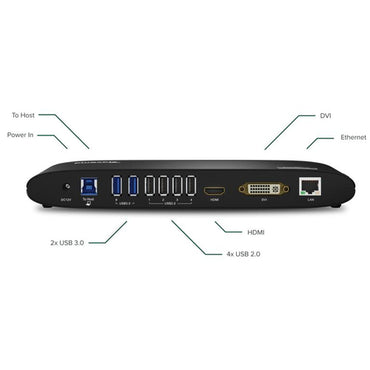 Plugable Technologies UD-3900H laptop dock/port replicator Docking USB 3.2 Gen 1 (3.1 Gen 1) Type-A Black