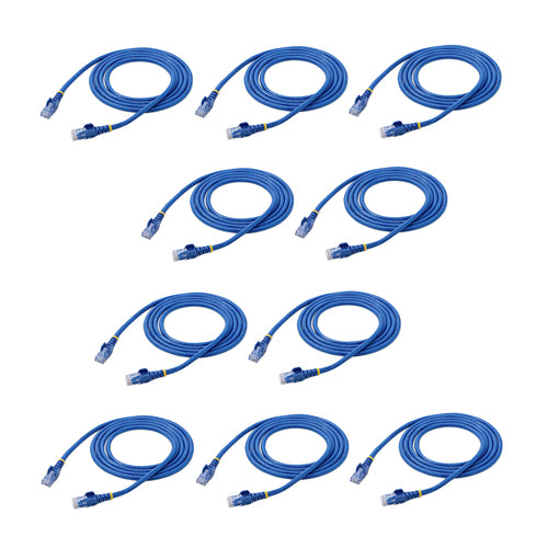 StarTech.com 6 ft. CAT6 Ethernet cable - 10 Pack - ETL Verified - Blue CAT6 Patch Cord - Snagless RJ45 Connectors - 24 AWG Copper Wire – UTP Ethernet Cable
