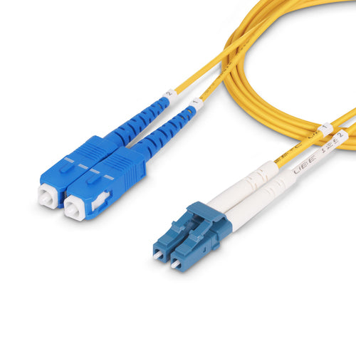 StarTech.com 1m (3.3ft) LC to SC (UPC) OS2 Single Mode Duplex Fiber Optic Cable, 9/125µm, 100G, Bend Insensitive, Low Insertion Loss - LSZH Fiber Jumper Cord