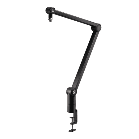 Logitech G Compass Premium Broadcast Boom Arm for Microphone Desktop Clamp and Built-in Cable Management Black