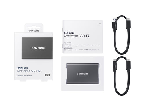 Samsung T7 2 TB USB Type-C 3.2 Gen 2 (3.1 Gen 2) Titanium