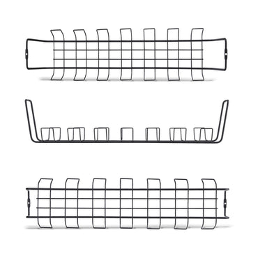 StarTech.com Under Desk Cable Management Tray, 24" Long, Metal Basket Style Cable Organizer, Screw-On Installation, Power Bar Holder, Metal, Black, TAA-Compliant