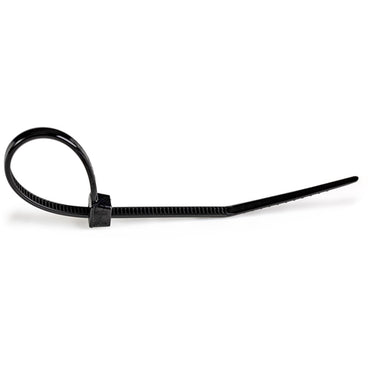 StarTech.com 100-Pack 6"(15cm) Cable Ties - 1/8"(3.6mm) wide, 1-3/8"(39mm) Bundle Diameter, 40lb(18kg) Tensile Strength, Nylon Self Locking Zip Ties with Curved Tip, UL Listed, Black - TAA
