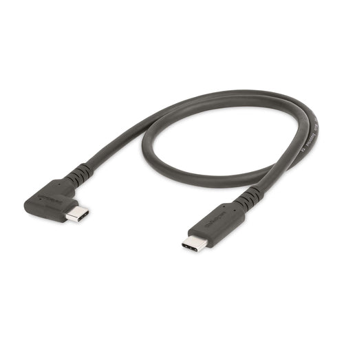 StarTech.com 1.6ft (50cm) USB-C Cable, Right-Angled, USB 10Gbps, 100W (5A) Power Delivery, 8K 60Hz / 4K 144Hz DP Alt Mode, Rugged USB C Cord - Thunderbolt Compatible