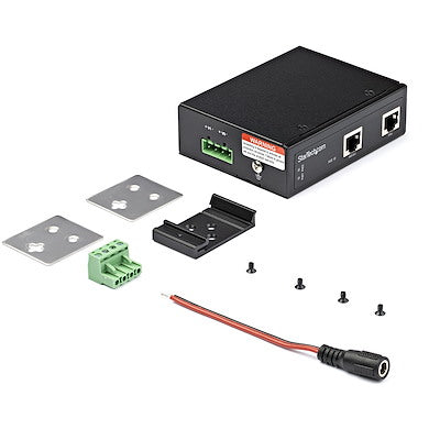 StarTech.com Industrial Gigabit PoE Injector - High Speed/High Power 90W - 802.3bt PoE++ 52V-56VDC DIN Rail UPoE/Ultra Power Over Ethernet Injector Adapter -40C to +75C Rugged