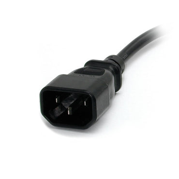 StarTech.com 1ft (30cm) Power Extension Cord, IEC 320 C14 to NEMA 5-15R, 10A 125V, 18AWG, Black Computer Power Extension Cord, AC Outlet Extension Cable for Power Supplies/PDUs/ Network Equipment, UL Listed