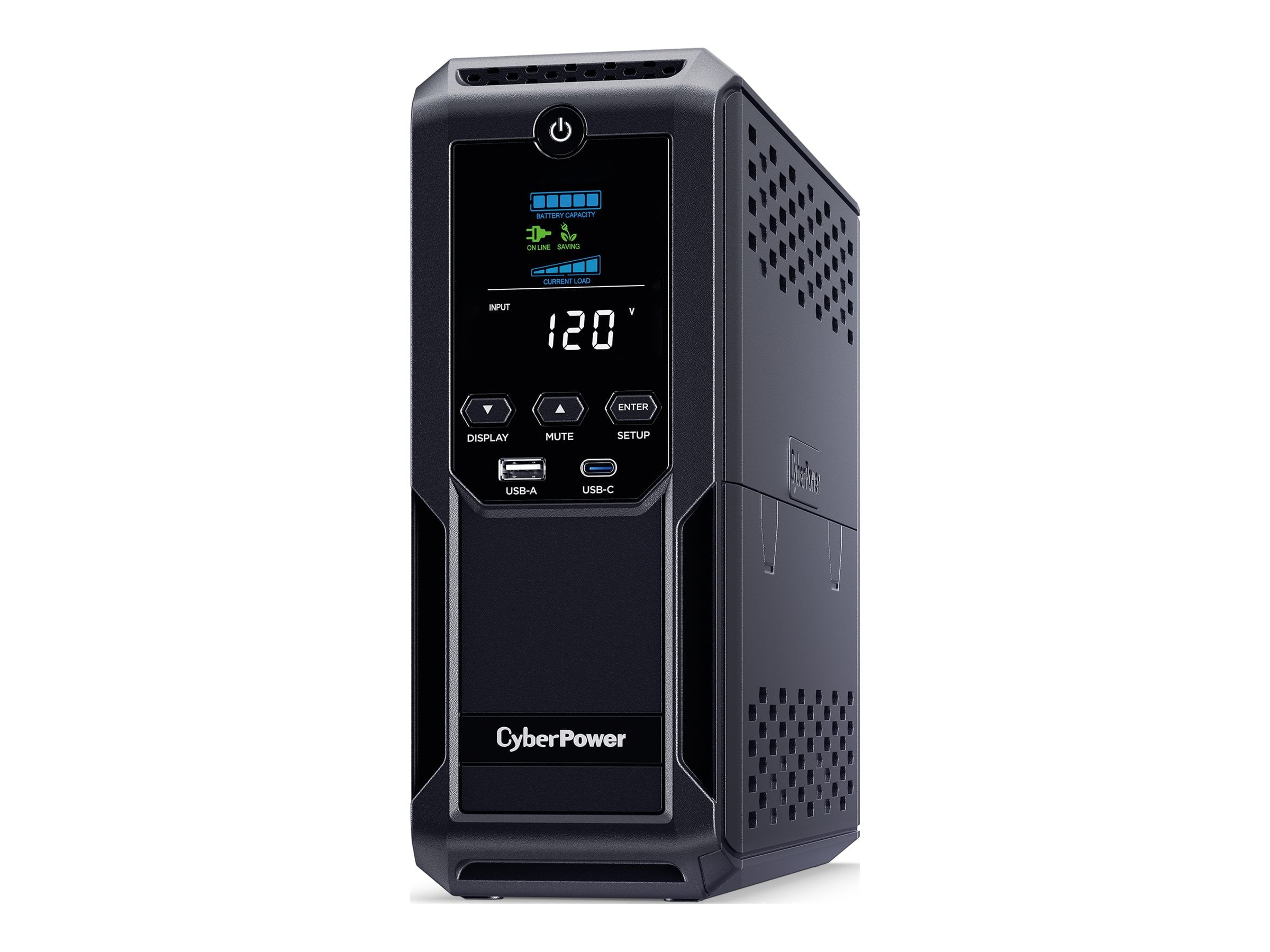 CyberPower CP1350AVRLCD3 Intelligent LCD UPS Systems - 1350VA/815W 120 VAC NEMA 5-15P Mini-Tower 12 Outlets