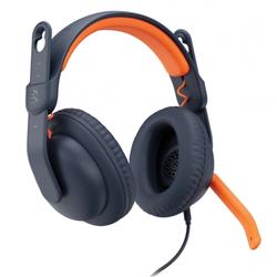 Logitech Zone Learn Wired Headsets for Learners - Stereo - USB Type C Mini-phone (3.5mm) - Wired - Over-the-head - Binaural - Ear-cup - 4.30 ft Cable - Omni-directional Microphone