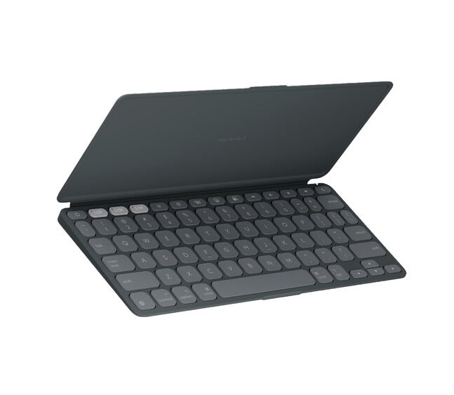 Logitech - Keys-To-Go 2 Slim Portable Bluetooth Keyboard for iPad, iPhone, Mac, and Apple TV With Built-in Cover - Graphite