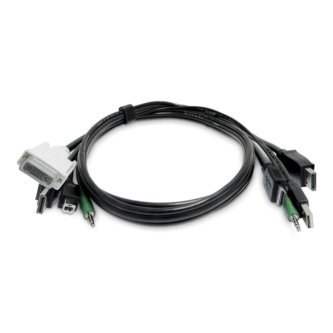 SK2DPMMKVM06-TAA-2U 6 ft. Dual Display HDMI & Display Port KVM Cable, Black