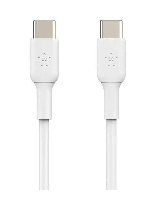 Belkin BoostCharge USB-C to USB-C Cable (1M/3.3ft) for iPhone 16 iPhone 16 Pro Samsung Galaxy S25 S24 Pixel 9 & 8 iPad Pro Nintendo Switch 2 Carplay & More – White