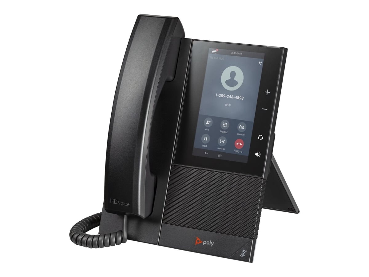 Poly CCX 505 IP Phone - Corded - Corded/Cordless - Wi-Fi Bluetooth - Desktop Wall Mountable - Black - 24 x Total Line - VoIP - 2 x Network (RJ-45) - PoE Ports
