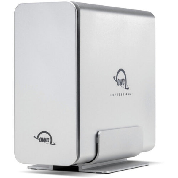 US4EXP4M2S Express 4M2 4-Bay USB4 External SSD Enclosure with Soft RAID - Silver