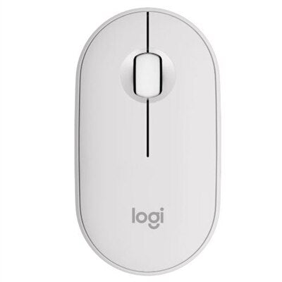 Logitech - Pebble Mouse 2 M350s Slim Lightweight Wireless Bluetooth Optical Silent Ambidextrous Mouse with Customizable Buttons - Wireless - Off-White