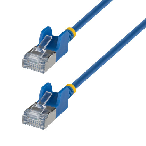 StarTech.com 14ft Blue Ultra Slim Cat6A Ethernet Cable, Snagless, FTP, Pure Bare Copper Wire, 34AWG Slim RJ45 Network Patch Cord, Individually Tested