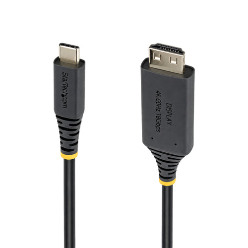 StarTech.com USB C to HDMI Adapter Cable 15ft, Gripping HDMI Connector, 4K 60Hz, Thunderbolt Compatible, HDR, Uni-Directional Cord for MacBook, Dell, HP, Lenovo