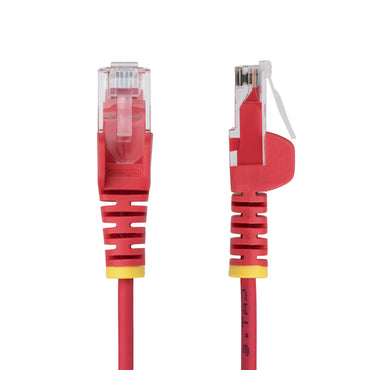 StarTech.com 6ft Red Slim CAT6 Ethernet Cable, Snagless, 100W PoE, UTP, LSZH, 28AWG Pure Bare Copper Wire, Slim RJ45 Network Patch Cord w/Strain Reliefs, Individually Tested